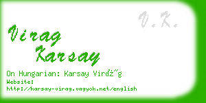 virag karsay business card